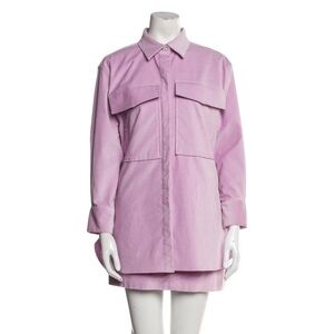 Alex Perry Zane GLITTER CORDUROY OVERSIZED SHIRT in Lilac sz 8
